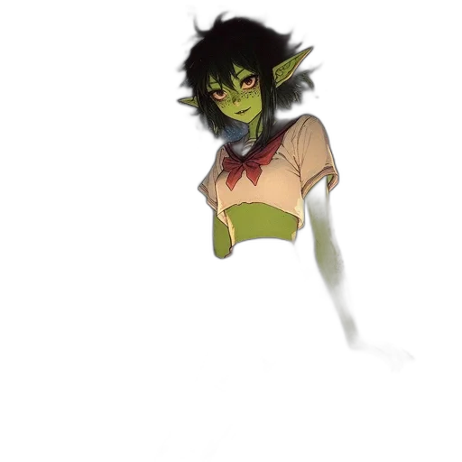 creature, staff, mask, hair transparent PNG cut-out
