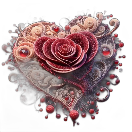 flower, jewelry, photorealistic, fantasy art transparent PNG cut-out