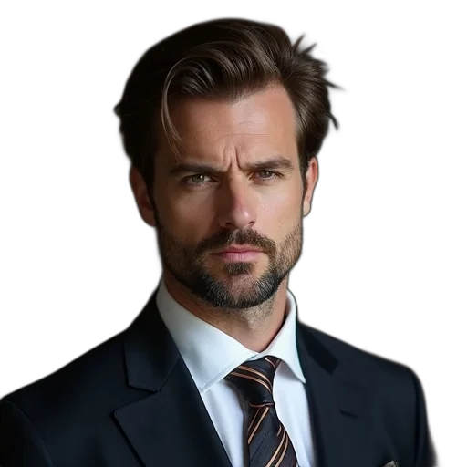 face, jacket, hair, staff transparent PNG cut-out
