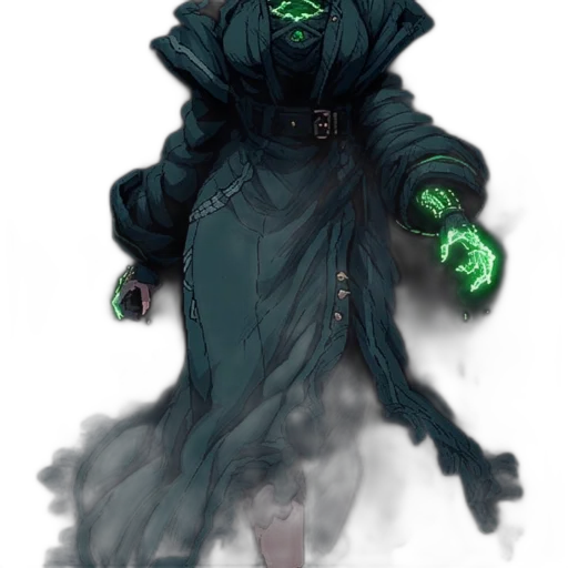 staff, mask, creature, jacket transparent PNG cut-out