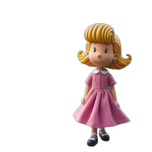 dress, hair, 3d render, cartoon transparent PNG cut-out