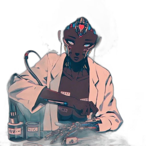 jacket, robot, staff, jewelry transparent PNG cut-out