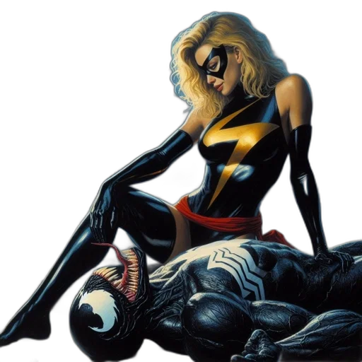 comic book art, concept art, blonde-haired, female transparent PNG cut-out