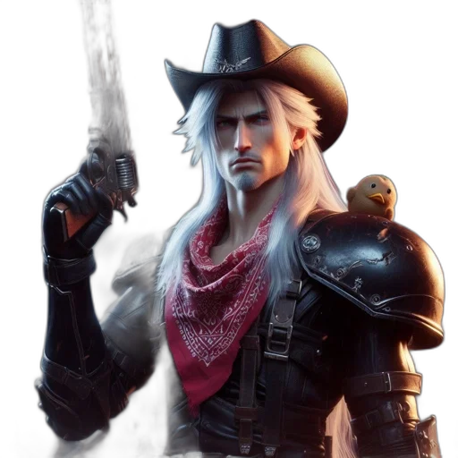 weapon, jacket, hat, staff transparent PNG cut-out