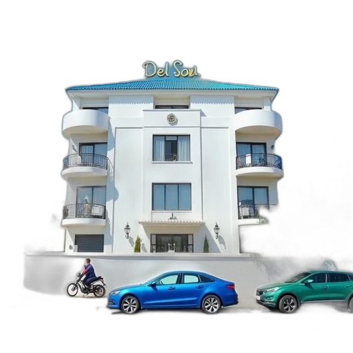 building, car, 3d render, concept art transparent PNG cut-out