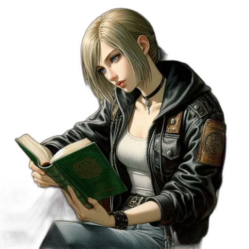 jacket, weapon, face, fantasy art transparent PNG cut-out