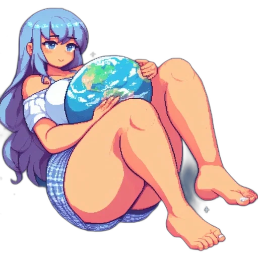 dress, bottle, creature, vaporwave transparent PNG cut-out