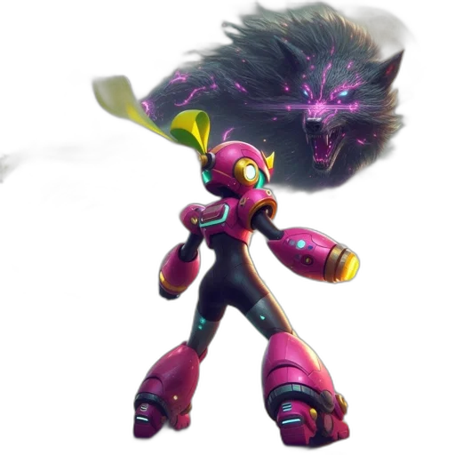 robot, creature, weapon, staff transparent PNG cut-out