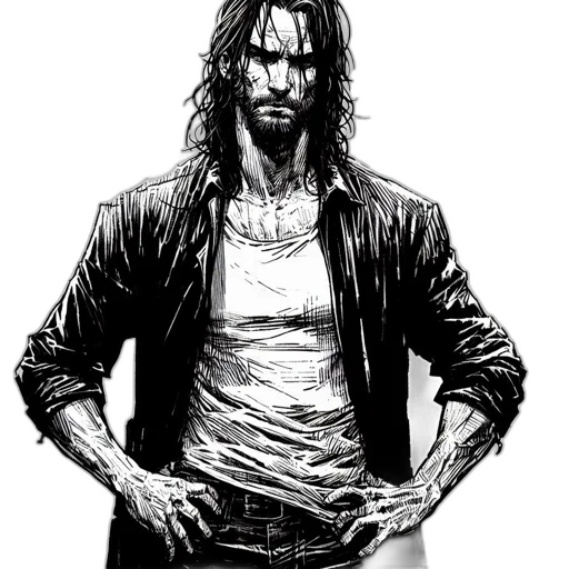 jacket, weapon, comic book art, concept art transparent PNG cut-out