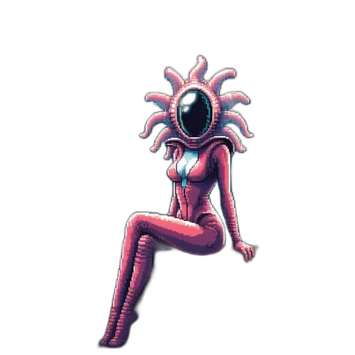 creature, robot, hair, dress transparent PNG cut-out