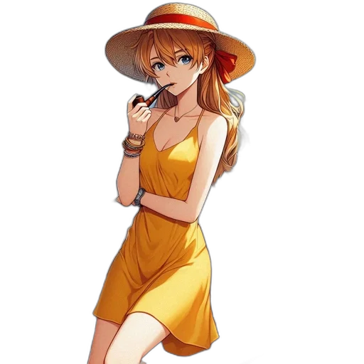 hat, dress, staff, weapon transparent PNG cut-out