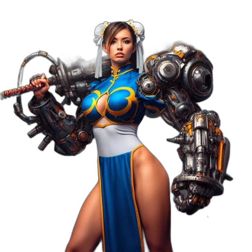 robot, weapon, staff, concept art transparent PNG cut-out