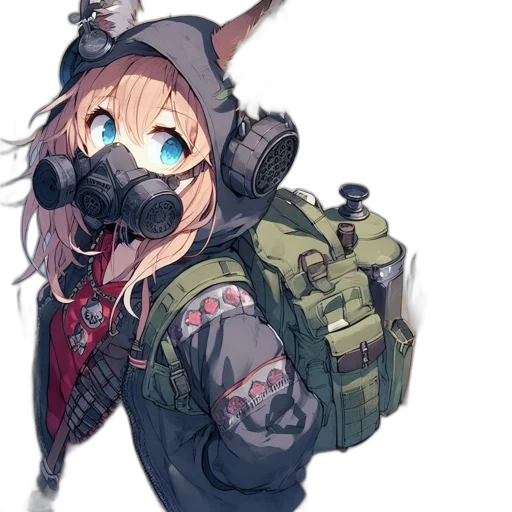 weapon, jacket, mask, face transparent PNG cut-out