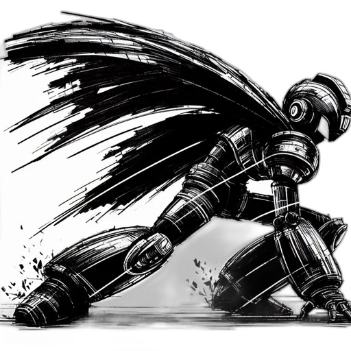 robot, weapon, comic book art, concept art transparent PNG cut-out