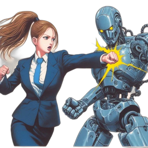 robot, concept art, comic book art, cyberpunk transparent PNG cut-out