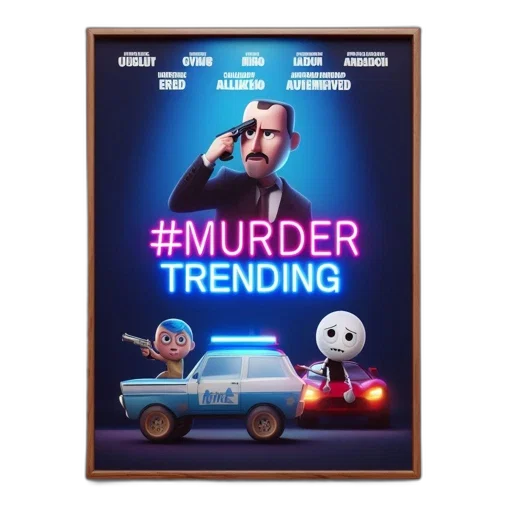 concept art, neon lights, poster, murder transparent PNG cut-out