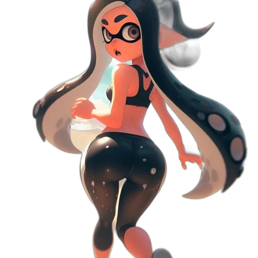 dress, mask, hair, weapon transparent PNG cut-out