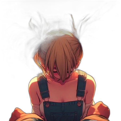 mask, dress, hair, weapon transparent PNG cut-out