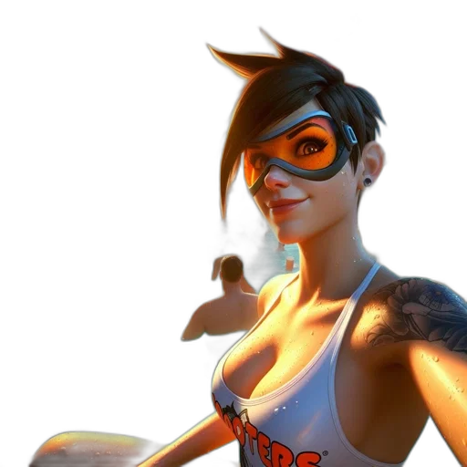 concept art, 3d render, comic book art, cyberpunk transparent PNG cut-out