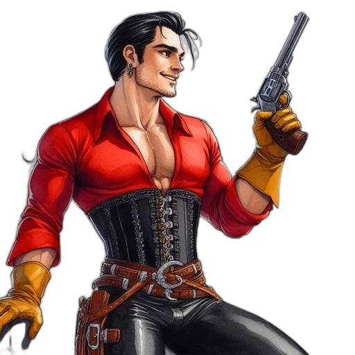 weapon, jacket, comic book art, concept art transparent PNG cut-out