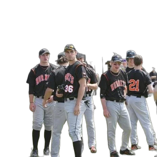 staff, group, baseball, players transparent PNG cut-out