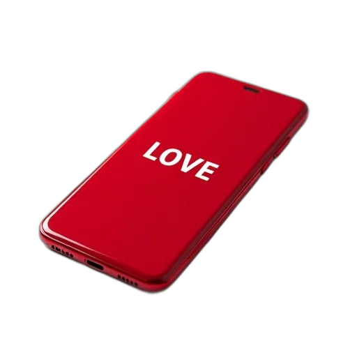 red, smartphone, word, love transparent PNG cut-out
