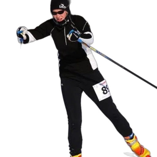 staff, cross-country, skier, black transparent PNG cut-out