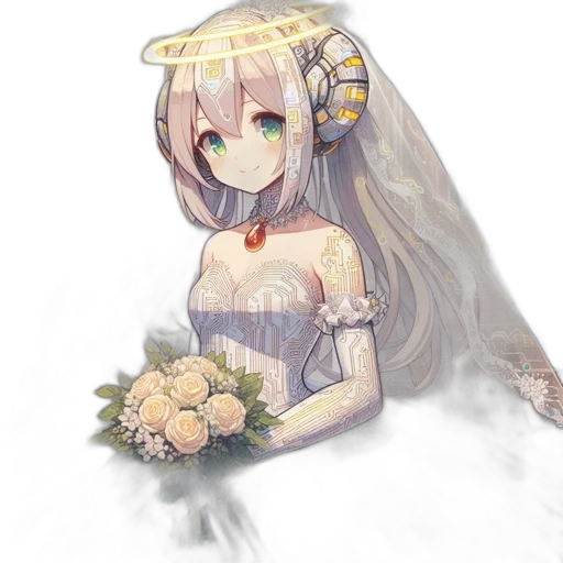 dress, flower, crown, robot transparent PNG cut-out