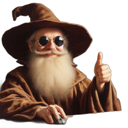 hat, staff, fantasy art, photorealistic transparent PNG cut-out
