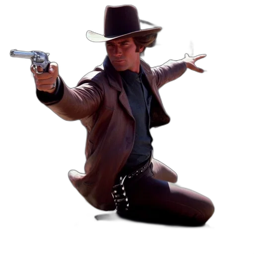 weapon, staff, hat, jacket transparent PNG cut-out