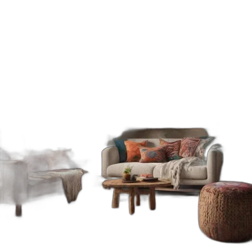 furniture, 3d render, photorealistic, forest transparent PNG cut-out