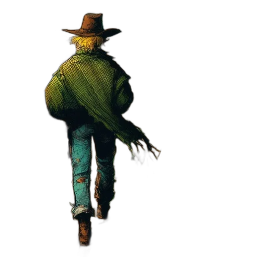 jacket, hat, weapon, staff transparent PNG cut-out