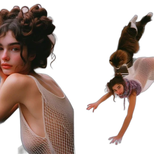 hair, dress, creature, concept art transparent PNG cut-out