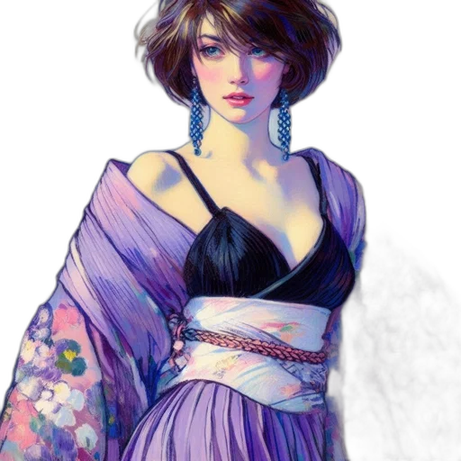 dress, jewelry, face, fantasy art transparent PNG cut-out