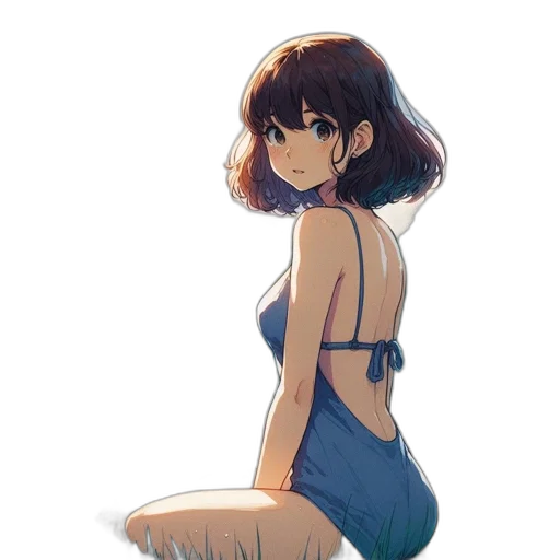 dress, creature, hair, jacket transparent PNG cut-out