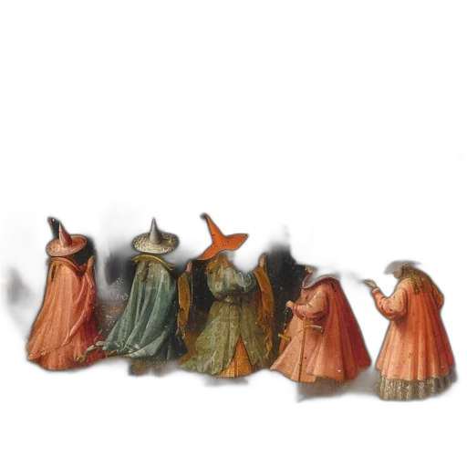 staff, dress, hat, mask transparent PNG cut-out