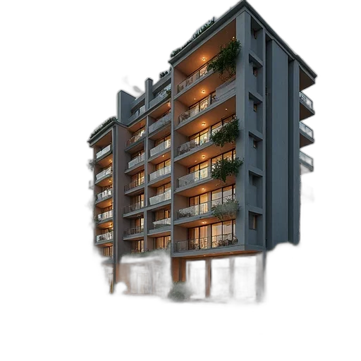 building, 3d render, photorealistic, concept art transparent PNG cut-out