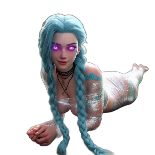 creature, robot, hair, staff transparent PNG cut-out