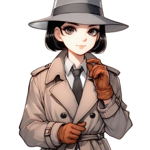 staff, hat, weapon, jacket transparent PNG cut-out