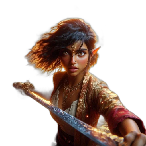 sword, staff, weapon, fantasy art transparent PNG cut-out