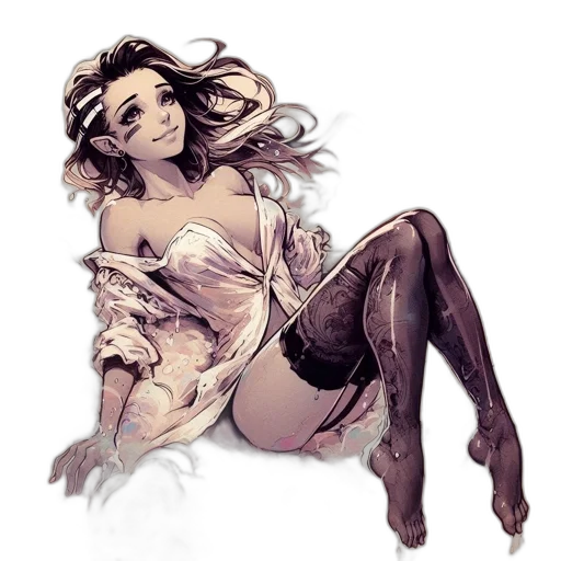 dress, comic book art, concept art, fantasy art transparent PNG cut-out