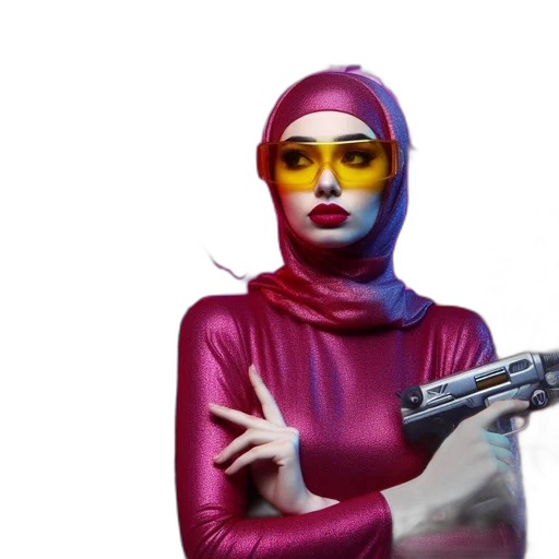 weapon, jacket, mask, cyberpunk transparent PNG cut-out