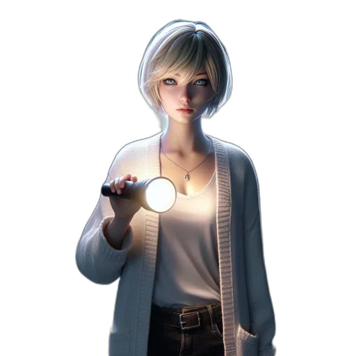 jacket, staff, face, jewelry transparent PNG cut-out