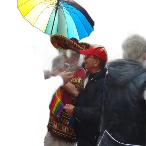 umbrella, hat, mask, staff transparent PNG cut-out