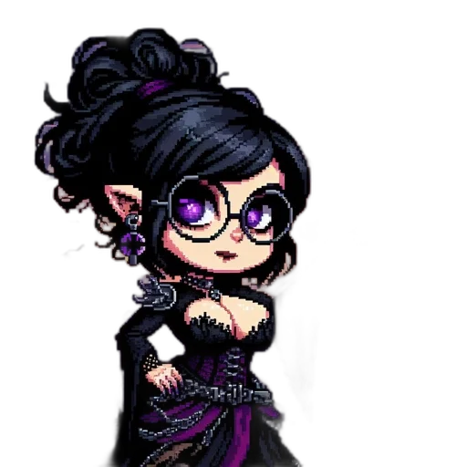 dress, staff, pixel art, fantasy art transparent PNG cut-out