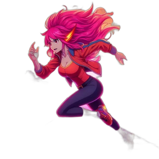 jacket, hair, creature, weapon transparent PNG cut-out