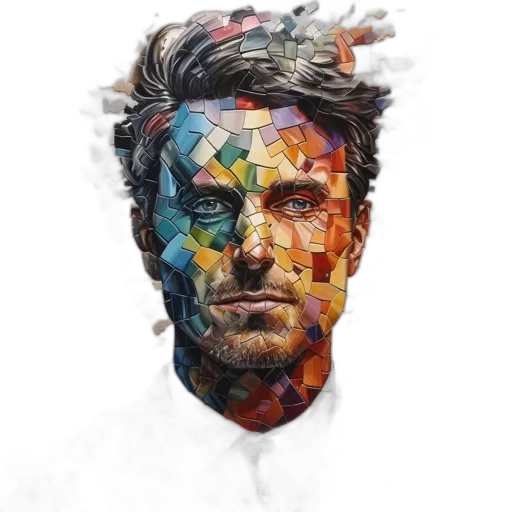 face, mask, jacket, watercolor transparent PNG cut-out