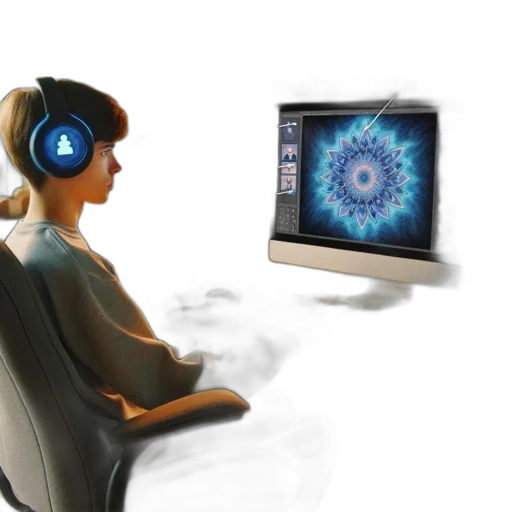 3d render, concept art, individual, seated transparent PNG cut-out