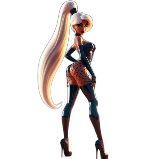 dress, staff, robot, hair transparent PNG cut-out