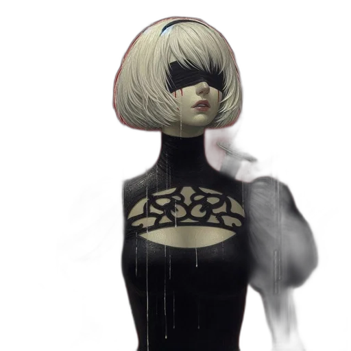dress, mask, face, hair transparent PNG cut-out